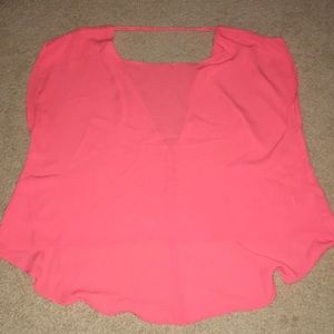 Pink flowy blouse